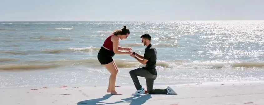 Beach Proposal Romance Couple