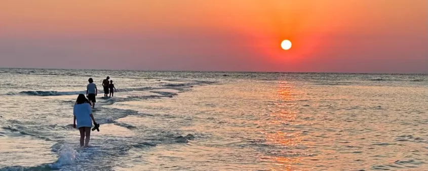 Enjoying the sunset on the beach